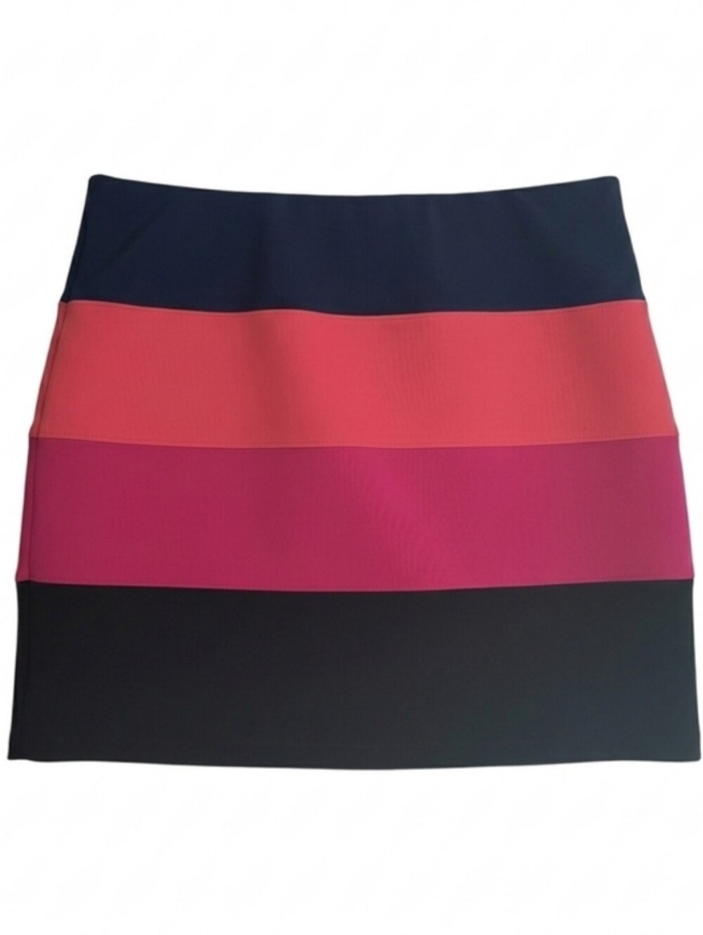 Rue21 Striped Mini Skirt in Black, Coral & Fuchsia